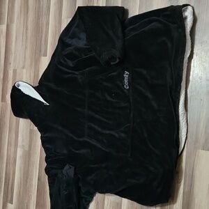 COMFY Black Oversized Microfiber & Sherpa Wearable Blanket Size L/XL